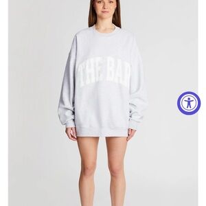 The Bar Light Gray Crewneck Sweatshirt with White Logo